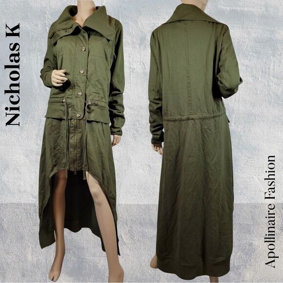 NICHOLAS K Sly Sweat Jacket in Military Green Size Medium NWT - Picture 1 of 6